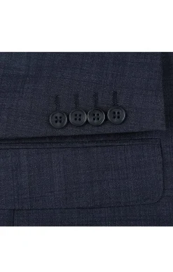 Wool Blend Regular Fit Suit 2 Piece Suit 2 Button in Navy