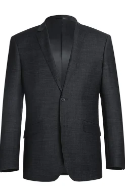 Wool Blend Slim Fit Suit 2 Piece Suit 2 Button in Charcoal