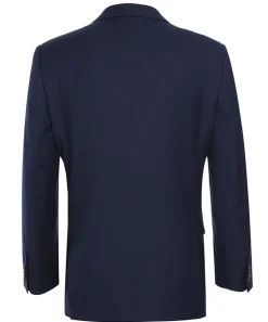 Wool Regular Fit Blazer Solid Color in Dark Navy
