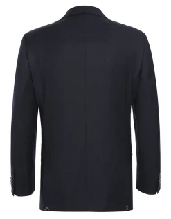 Wool Regular Fit Blazer Solid Color in Midnight Navy