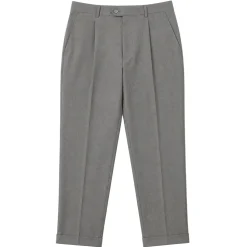 (32W, 36W, 40W) Regular Fit Pleated Pre-hemmed With Cuffs - Gray